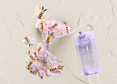 Bienen LED Lichterkette mit Batteriefach