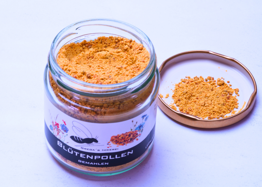Gemahlene Blütenpollen dein gemahlen direkt im Glas vom Imker