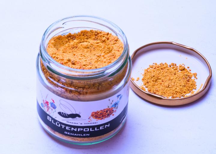 Gemahlene Blütenpollen dein gemahlen direkt im Glas vom Imker
