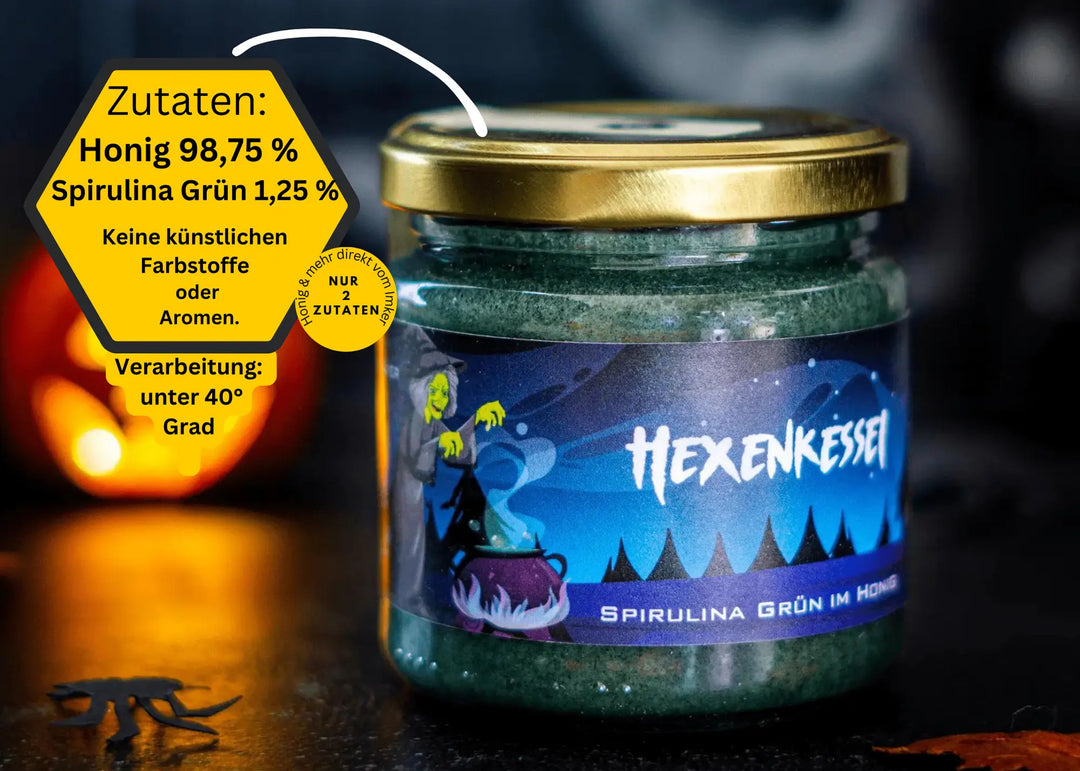 Grüner Halloween Honig mit Spirulina Grün