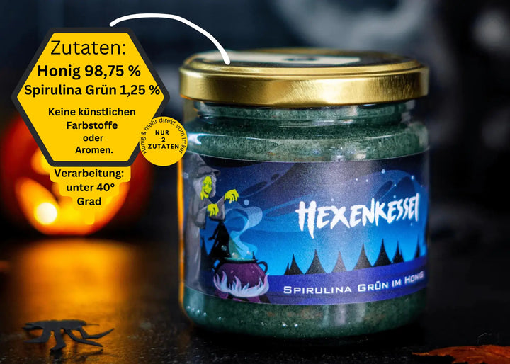 Grüner Halloween Honig mit Spirulina Grün