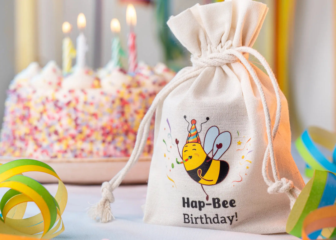 Hap-Bee Birthday Säckchen zum Gebutstag genau das richtige