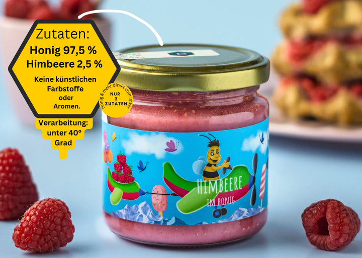 Honig für Kinder mit Himbeere im Honig
