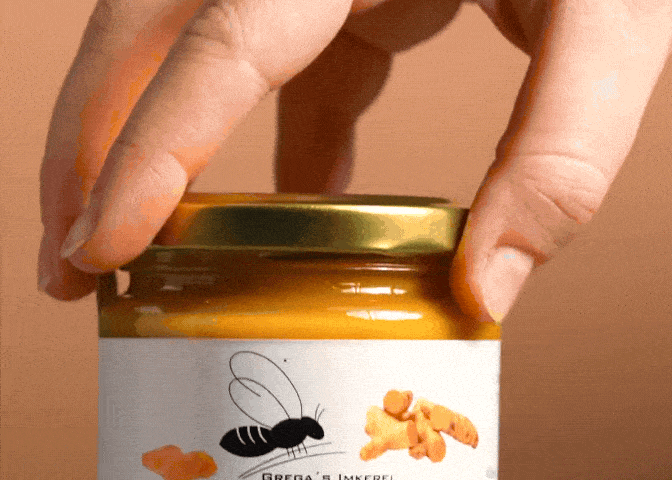 Honig mit Kurkuma für eine Goldene Milch