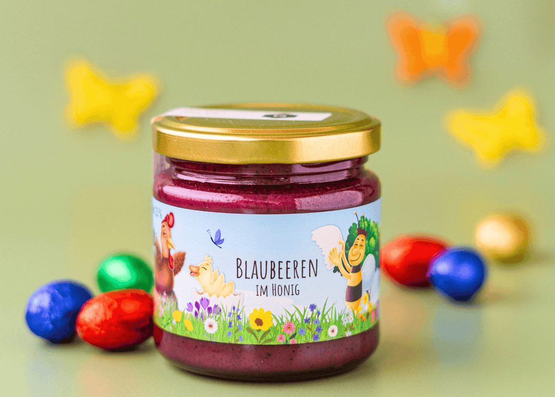 Honig mit Blaubeeren zu Ostern von Grega´s Imkerei
