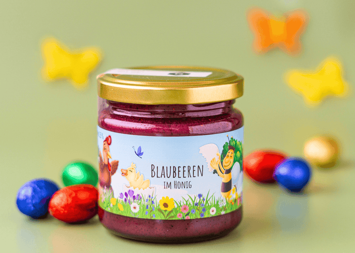 Honig mit Blaubeeren zu Ostern von Grega´s Imkerei