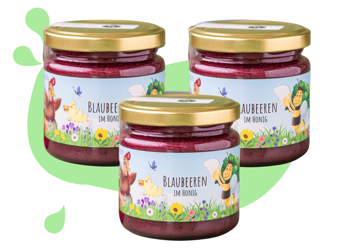 3er Vorteilspacket mit Honig zu Ostern und Blaubeere im Honig