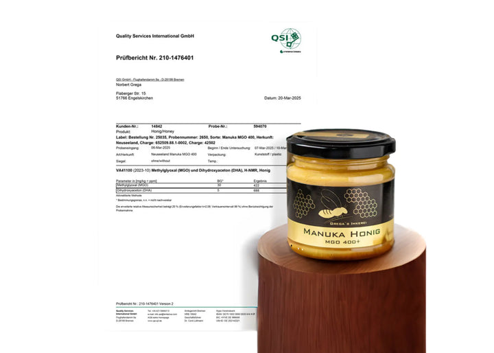Manuka Honig mit Zertifikat aus deutschem Labor