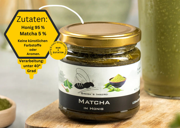 Matcha im Honig 250 g 95 % Honig und 5% Matcha