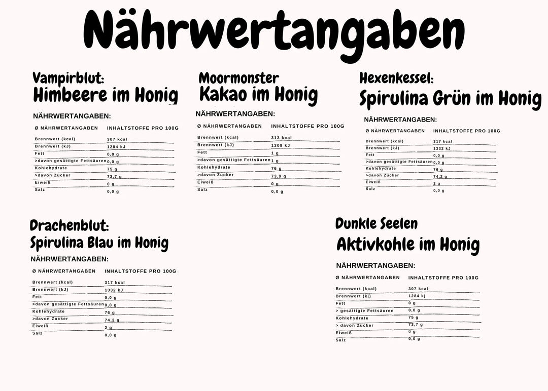Nährwertangaben Halloween  Honig Spezial
