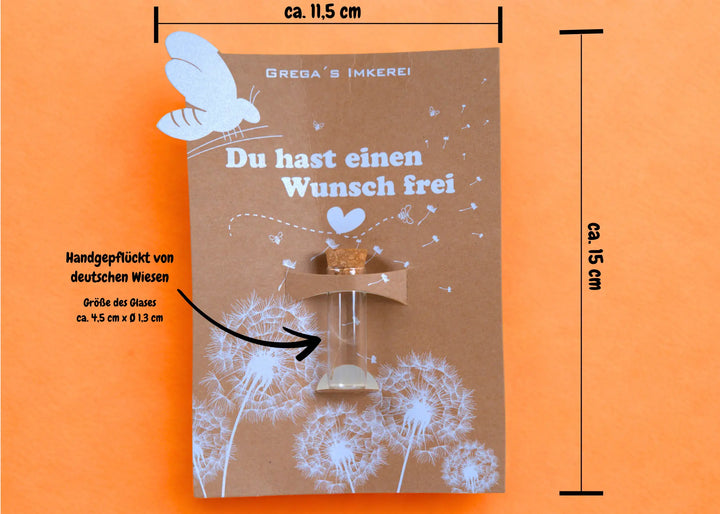 Maße vom Wunscherfüller Pusteblume im Glas