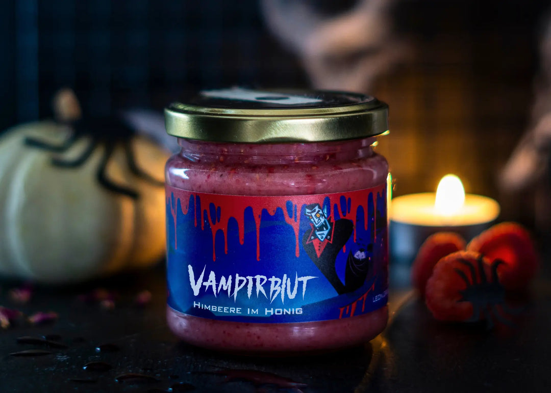 Halloween Honig rot Bluthonig Himbeere im Honig
