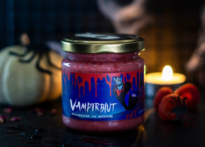 Halloween Honig rot Bluthonig Himbeere im Honig