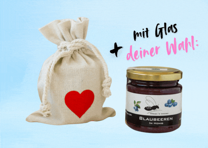 Vater & Muttertags Geschenkidee mit Säckchen und Honig deiner wahl-min