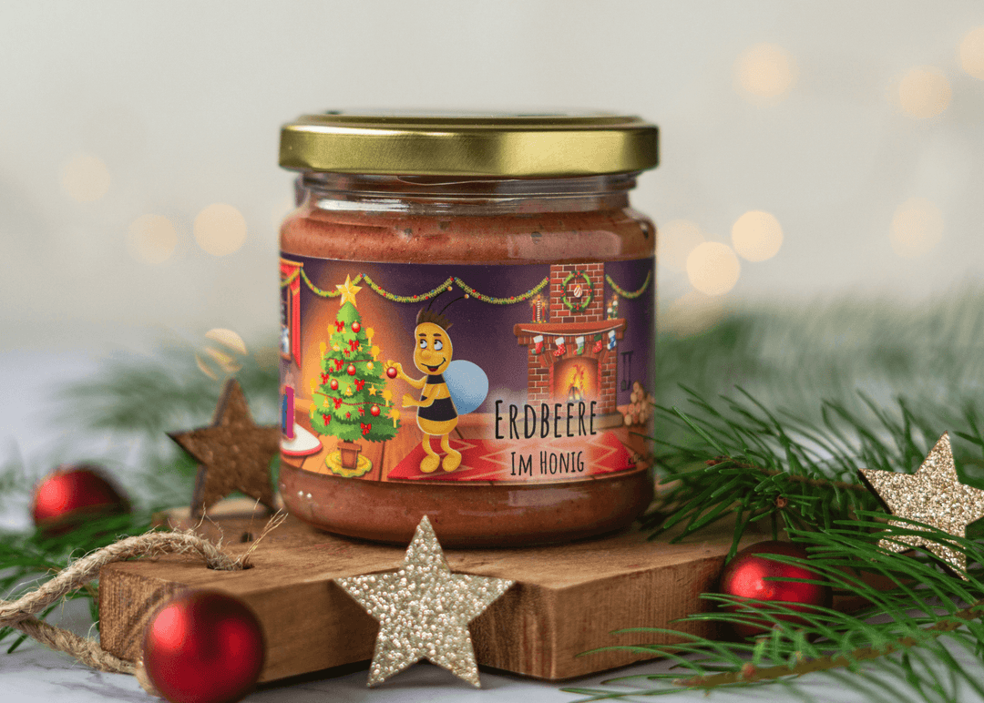 Weihnachtshonig Erdbeere im Honig von Grega´s Imkerei
