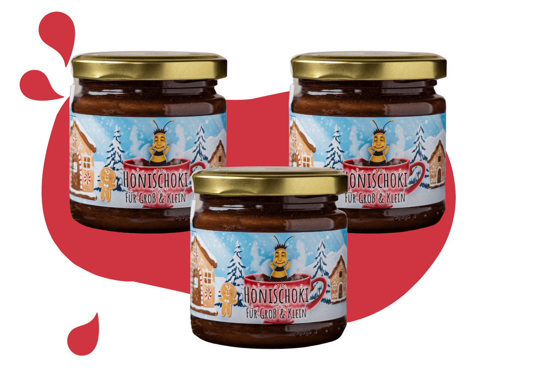 3er Vorteils Weihnachtshonig vom Imker mit Kakao im Honig