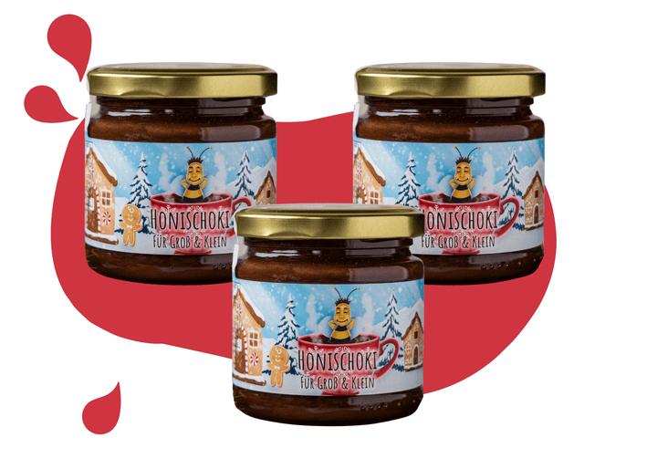 3er Vorteils Weihnachtshonig vom Imker mit Kakao im Honig