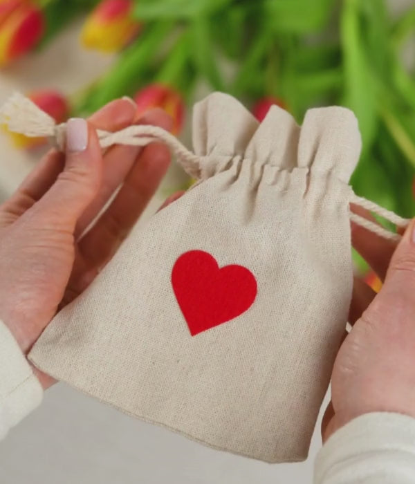 Leinensäckchen für Valentinstag mit Honig deiner Wahl