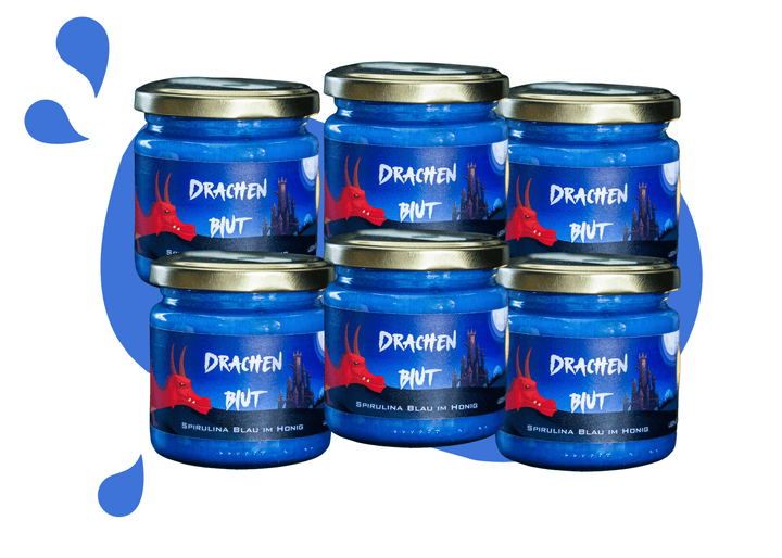 Drachenblut Spirulina Blau im Honig 6er Vorteilsset