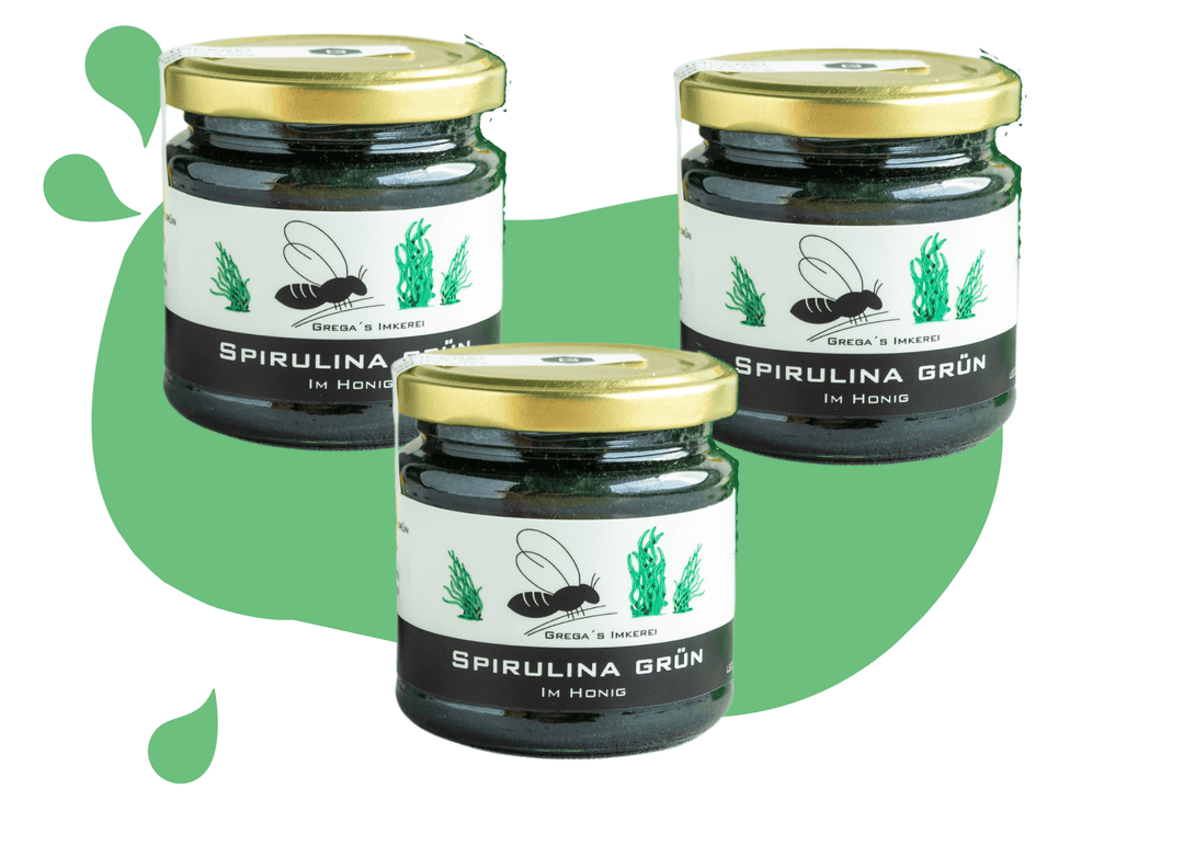 Spirulina Grün im Honig von Grega´s Imkerei 3er Vorteilsset