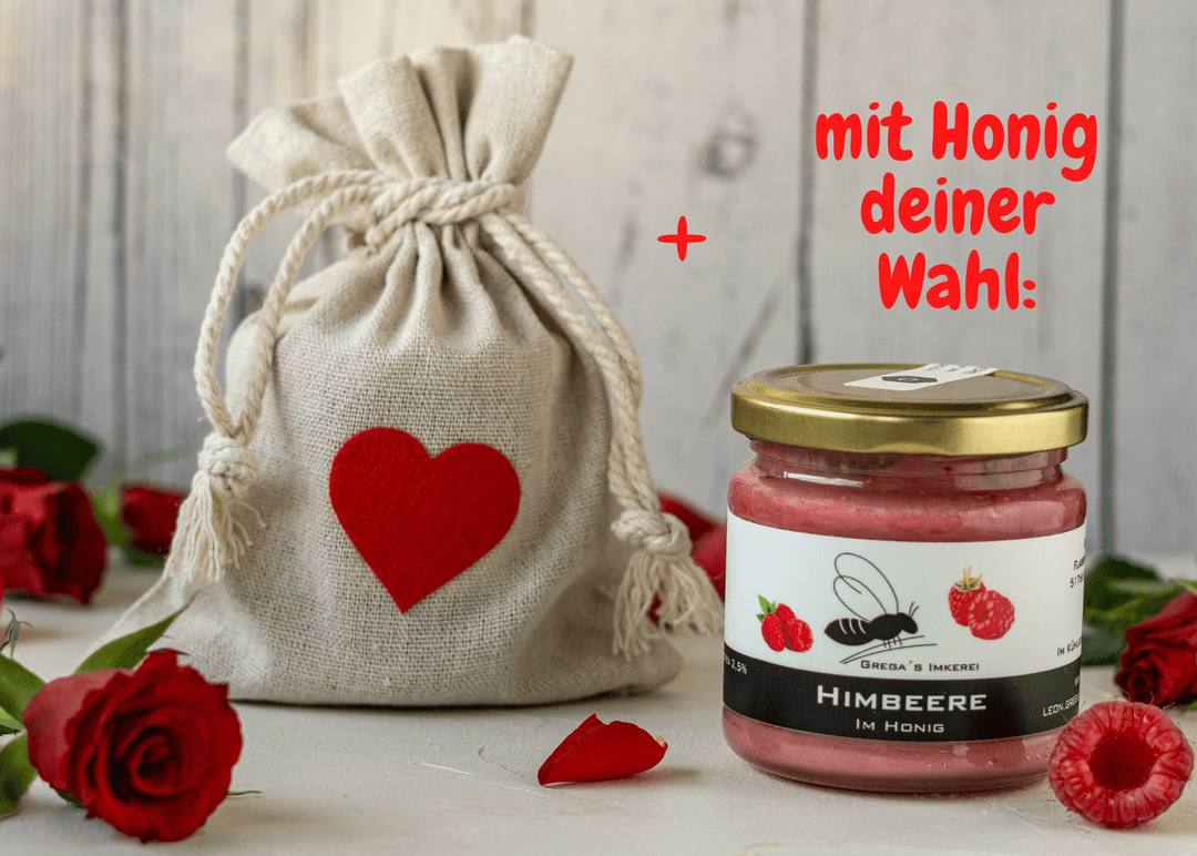 Leinensäckchen Herz mit Honig deiner Wahl: