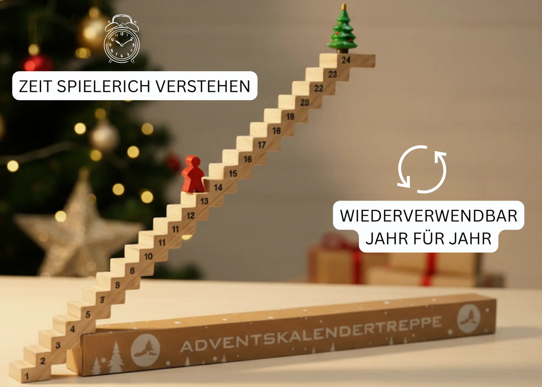 Pädagogischer Adventskalender für Kinder ab 3 Jahre aus Holz
