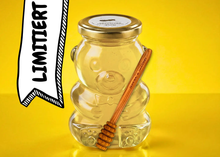 Honigbär Glas mit Löffel