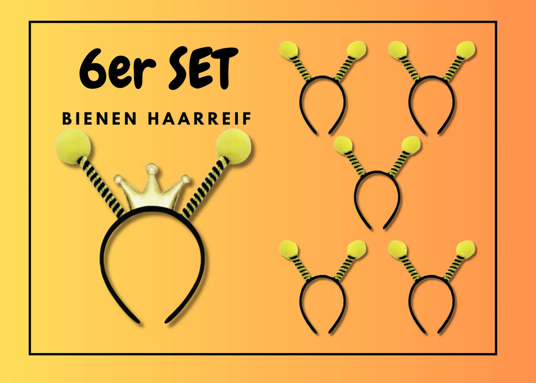 Bienen Haarreif 6er-Set für Erwachsene und Kinder