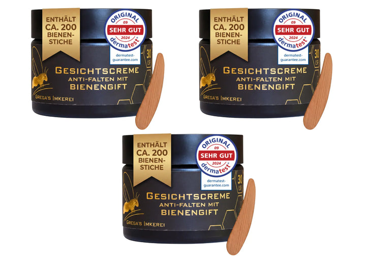 Bienengift Anti Aging Hyaluron Gesichtscrem 50ml inkl. Massivholz Cremspatel