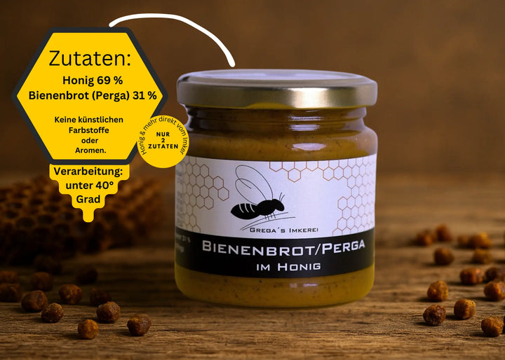 Bienenbrot im Honig 69 % Honig mit 31 % Bienenbrot