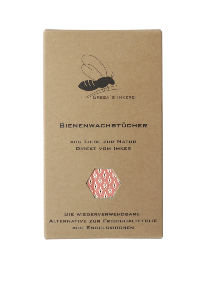 Bienenwachstücher 3er SET in Verpackung aus Pape