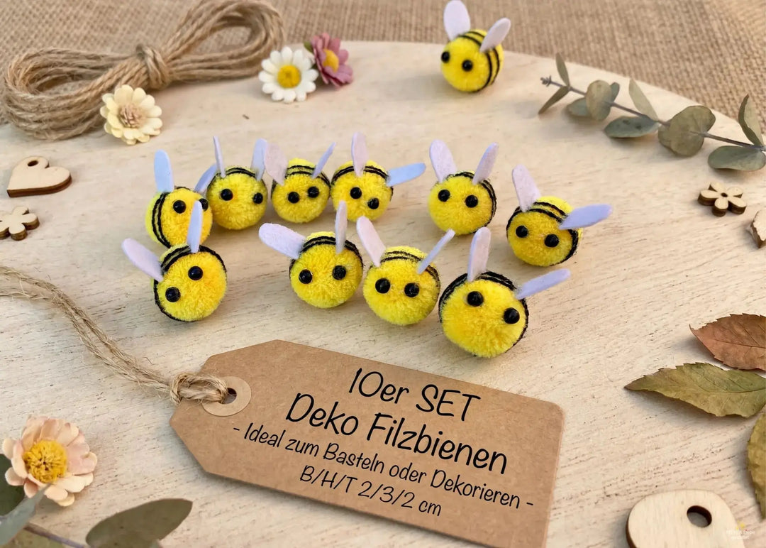 Deko Filzbienen 10er SET – Grega´s Imkerei
