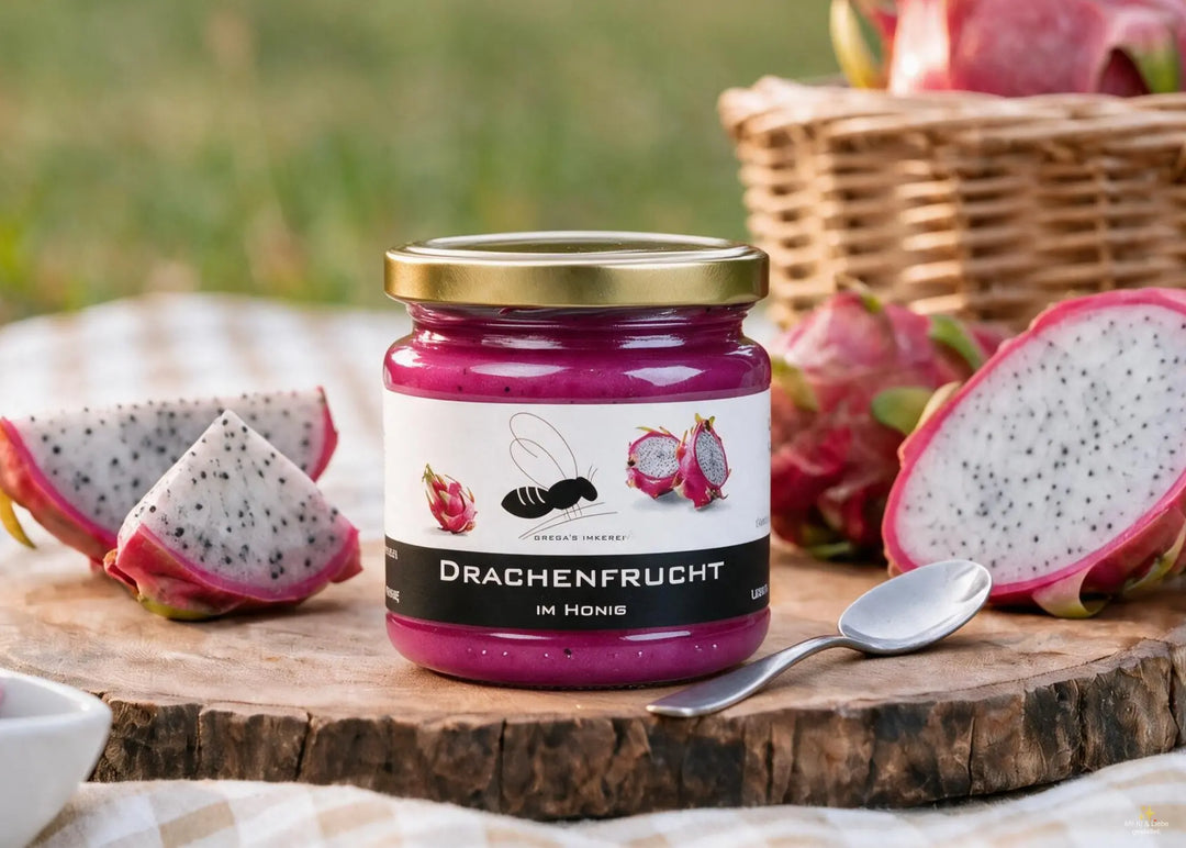 Drachenfrucht im Honig 250g Honigglas