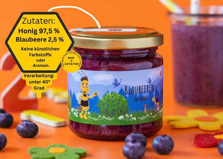 Honig für Kinder mit Blaubeeren im Honig