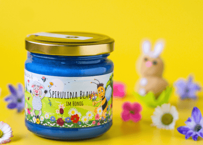 Honig zu Ostern mit den Kinderhonigen von Gregas Imkerei Blauer Honig zu Ostern