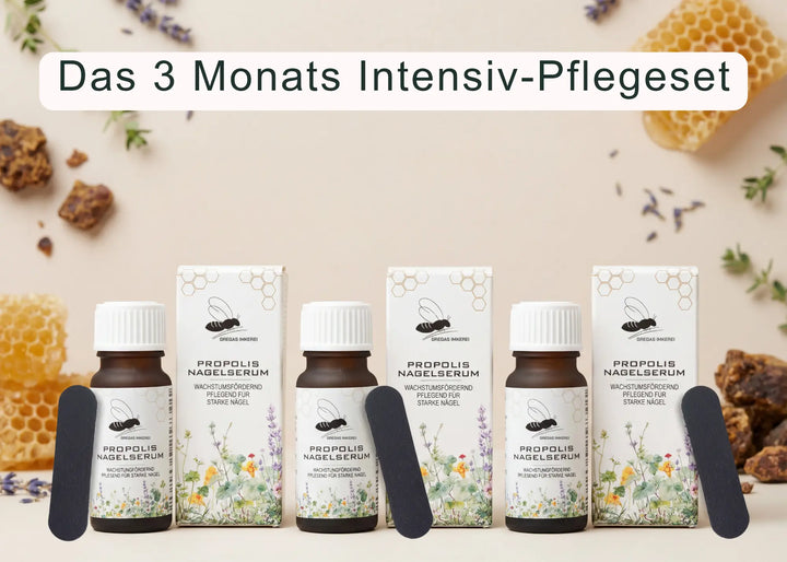 Propolis Nagelserum 3 Monats Intensiv Pflegeset mit Nagelpfeile
