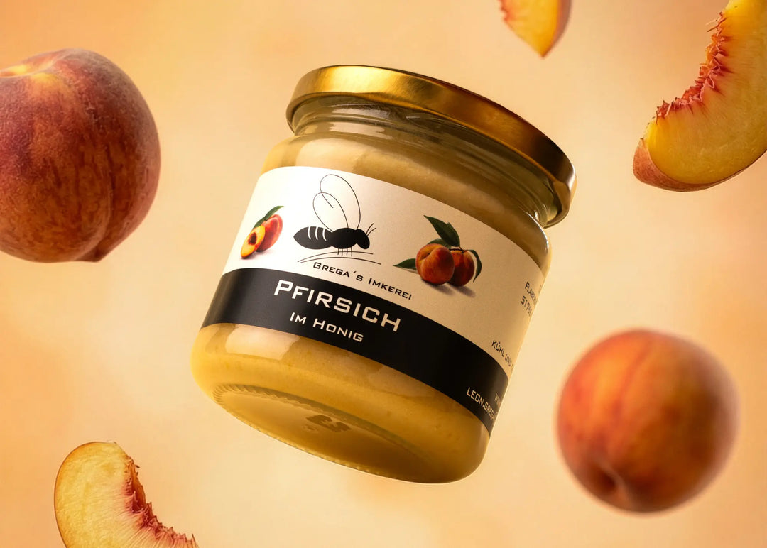Pfirsich im Honig der exotische Fruchtaufstrich