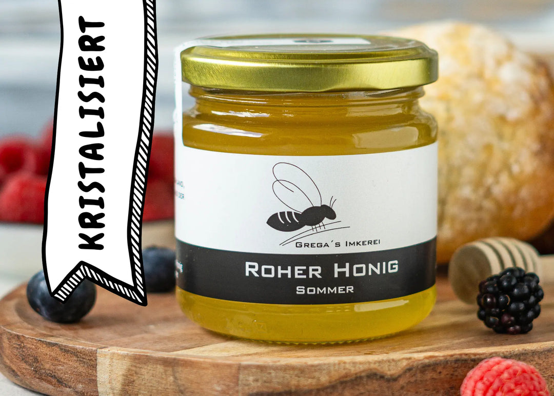 Roh Honig Sommer Kirstalisiert
