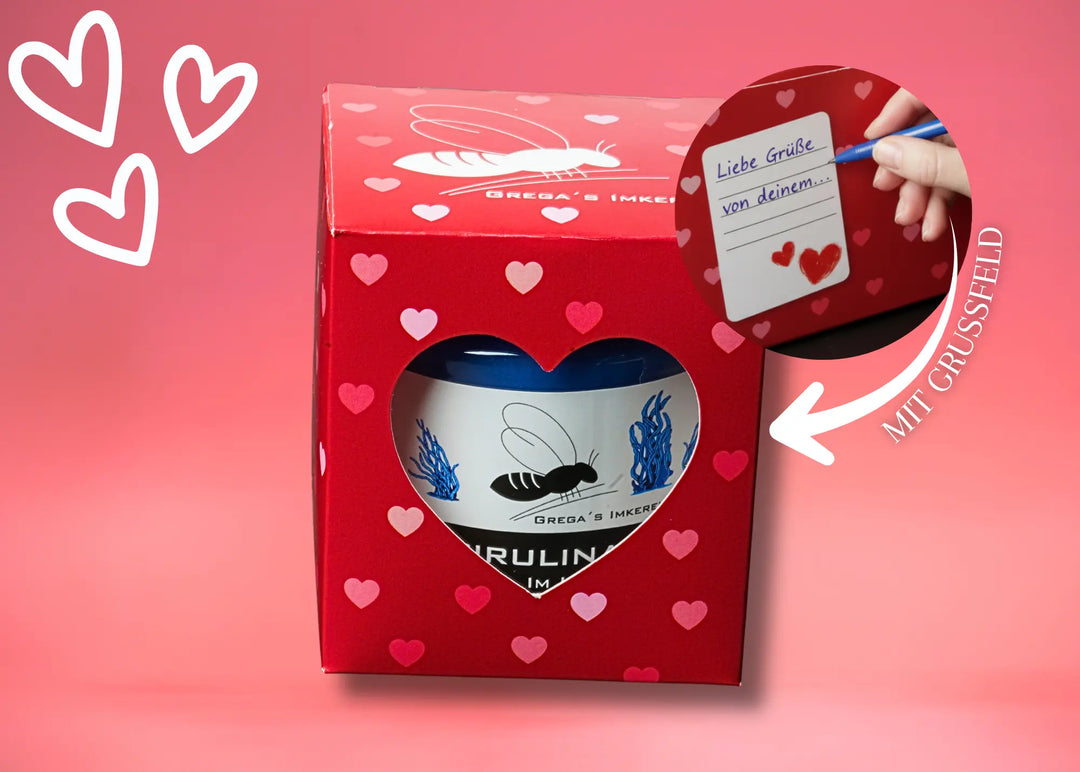 Valentinstag Geschenk Spirulina Blau
