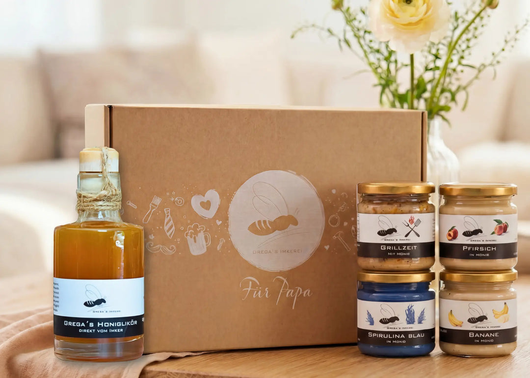 Vatertags Geschenkebox mit Honig und Honiglikör direkt vom Imker