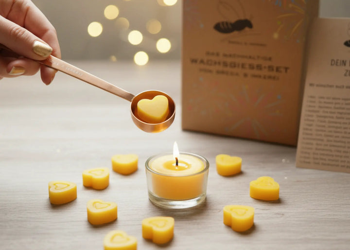 Wachsgießen statt bleigießen an Sylvester