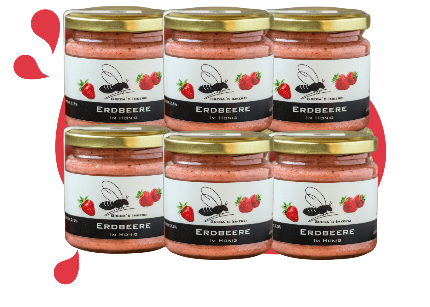 Erdbeere im Honig 6er Vorteilsset
