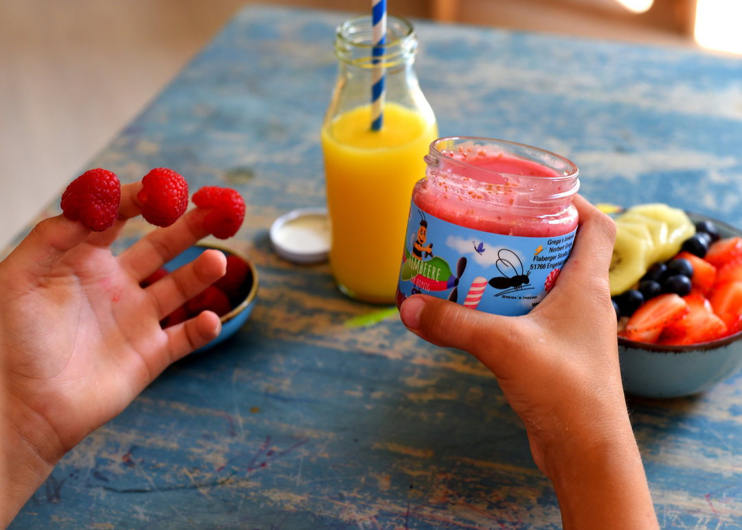 Himbeere im Honig für Kinderhonig direkt vom Imker