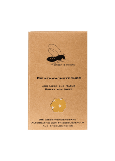 Verpackte Bienenwachstücher von Grega´s Imkerei
